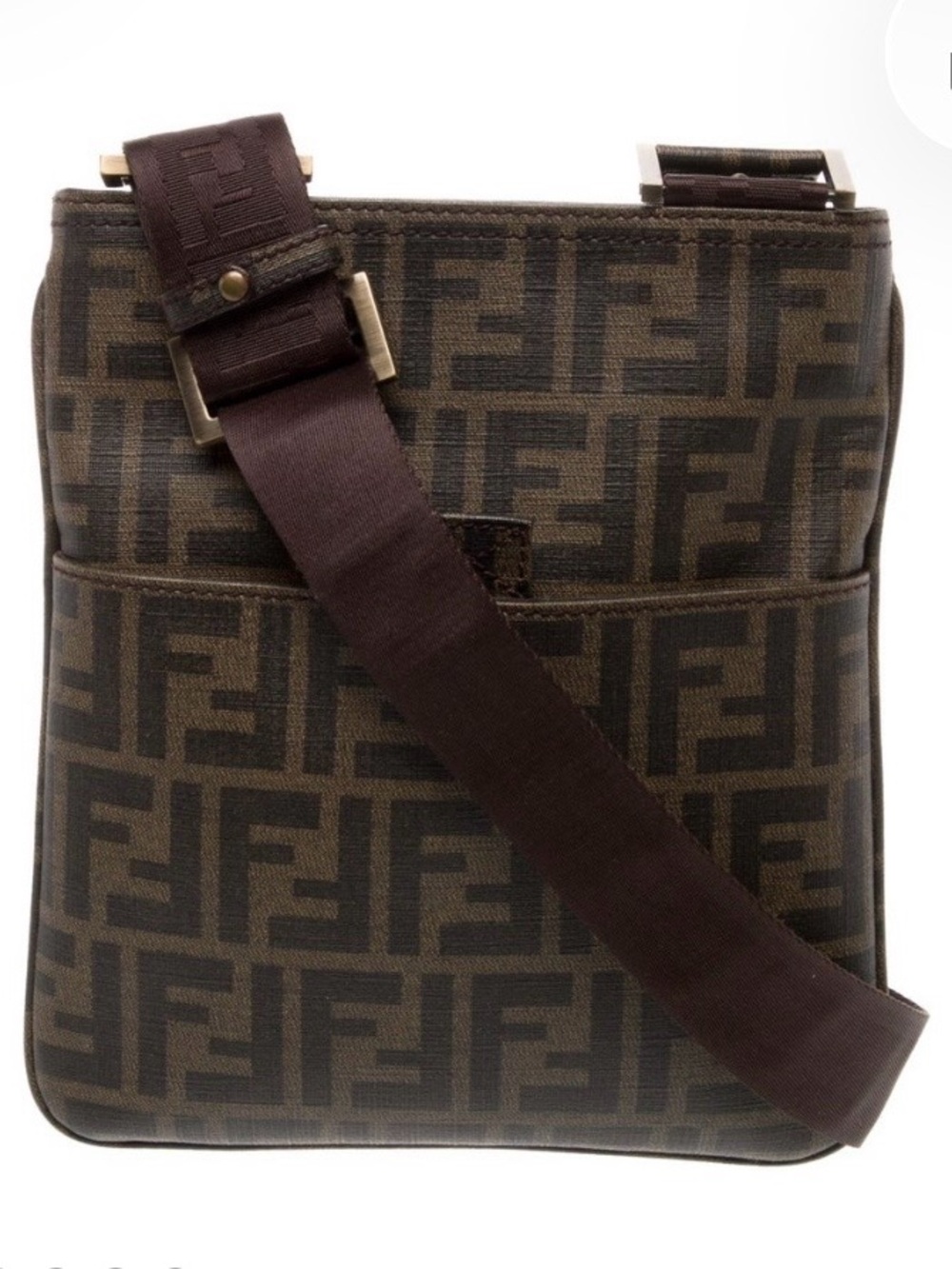 Fendi Brown Monogram Crossbody Messenger Bag